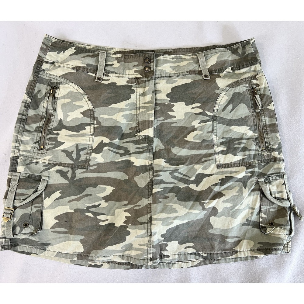 Vintage Faded Glory Skort Camo Cargo Sz 14 Missy